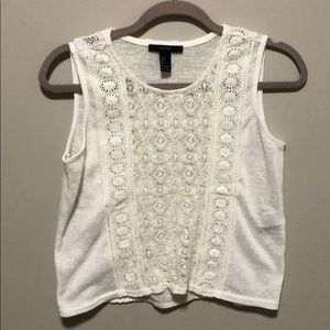 Forever 21 white/ivory lace tank